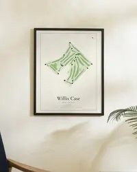 Willis Case Golf Course map print, in a second room