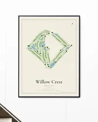Willow Crest Golf Club map print, in a second room